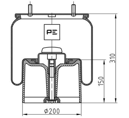 PE AUTOMOTIVE Pneimoatsperes spilvens, Pneimopiekare 084.082-74A